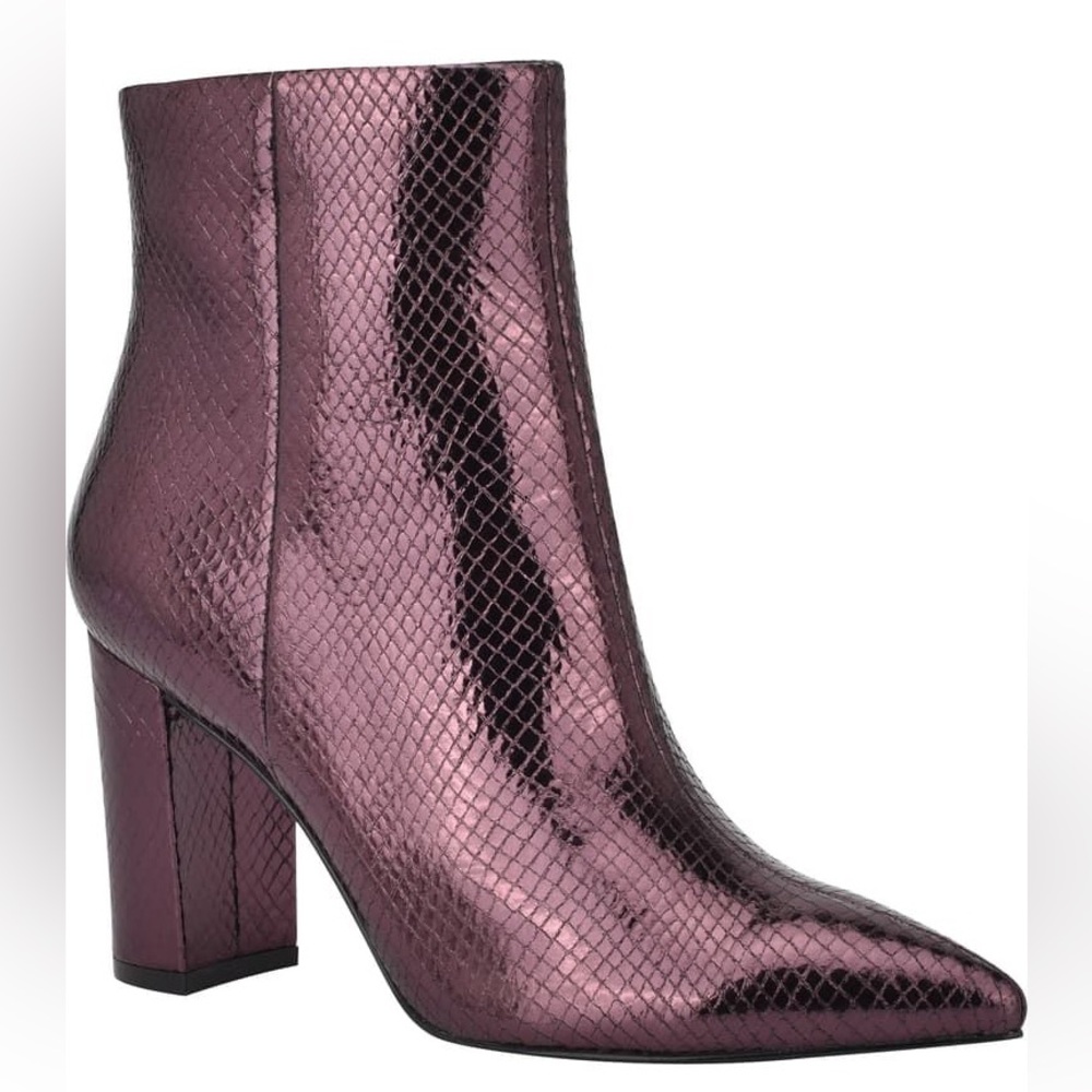 Marc Fisher Metallic Purple Ulani Pointed Toe Heeled Boots